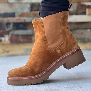 Cognac suede boots TORY Burch